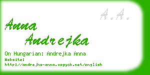 anna andrejka business card